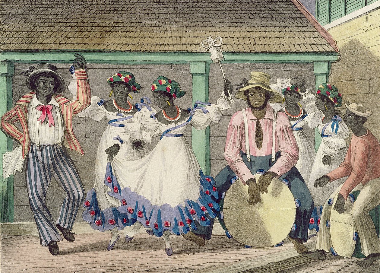 Francia díszlet-lányok, 7. tábla a „Sketches of Character...”-ből, 1838 (színes litó) alkotó: Isaac Mendes Belisario