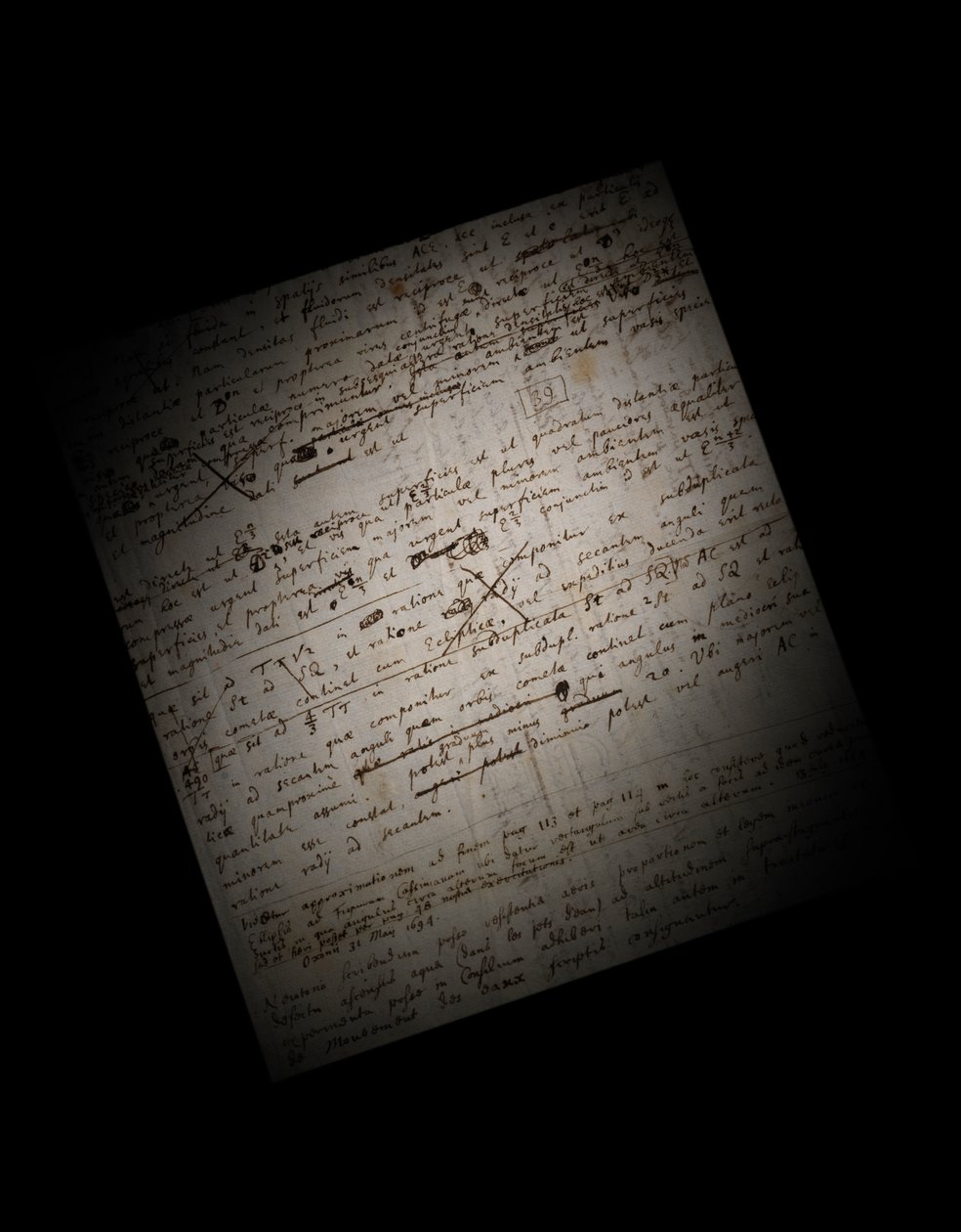 A Principia Mathematica két oldalas átdolgozása alkotó: Isaac Newton