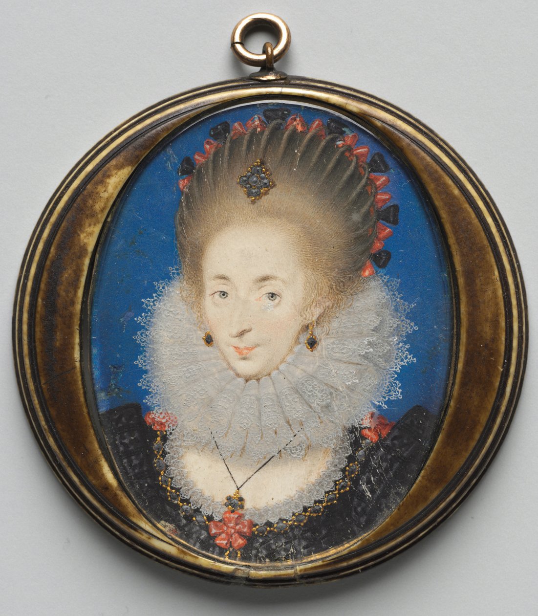 Lucy Russell, Bedford grófnőjének portréja, született Harrington, 1612. alkotó: Isaac Oliver