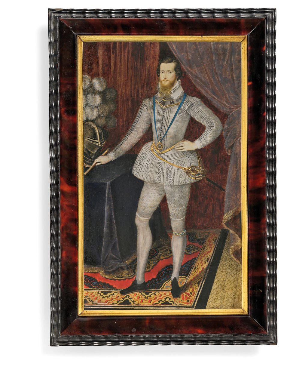 Robert Devereux, Essex 2. grófja (vellum teknőspáncél kerettel és arany rögzítéssel) alkotó: Isaac Oliver