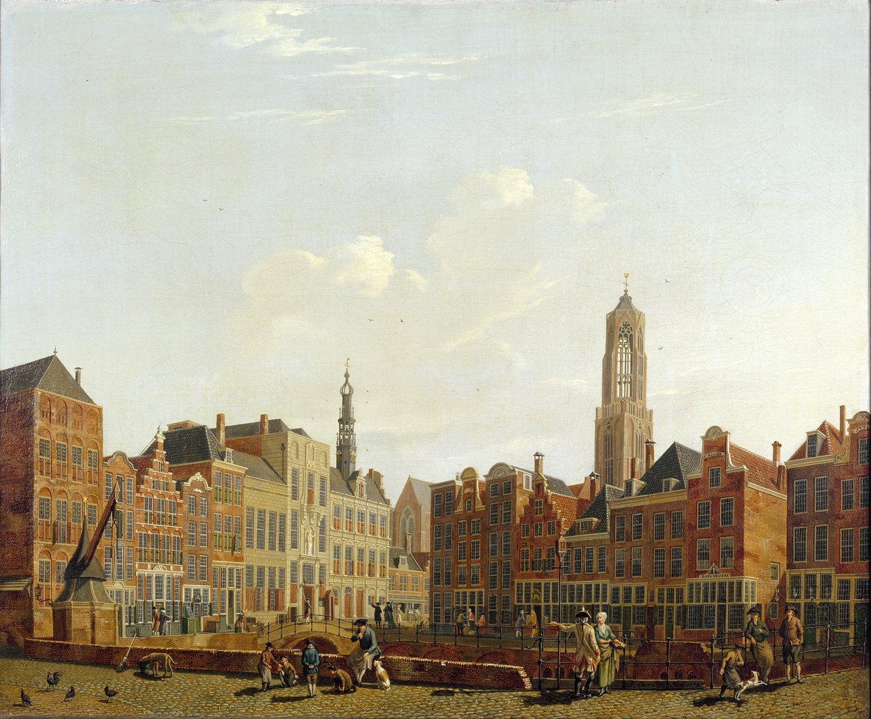 Utrecht városháza hídja környezetével, 1779 alkotó: Isaac Ouwater