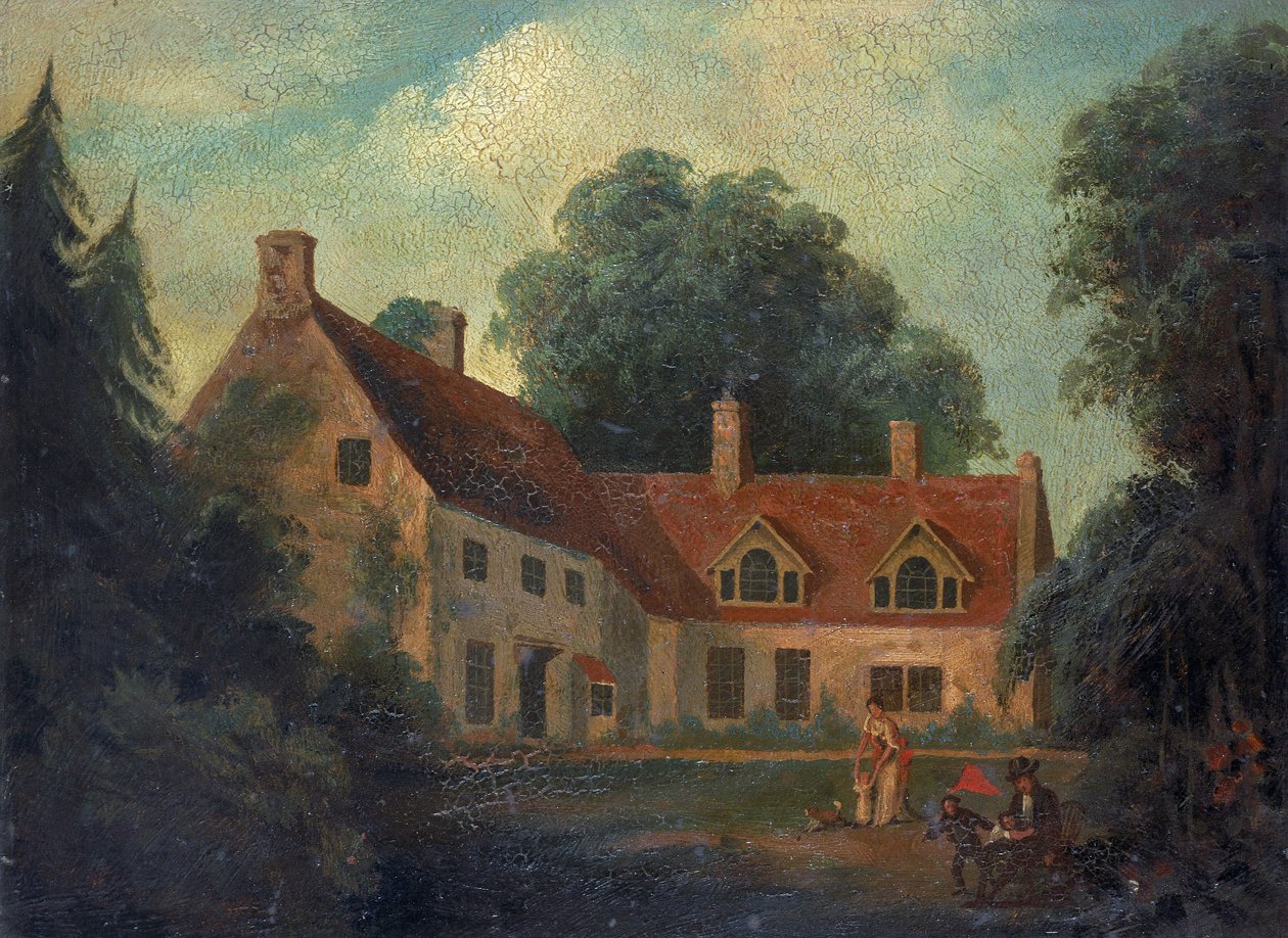 Horatio Nelson (1758-1805) szülőhelye az angliai Burnham Thorpe-ban, ahol apja, Edmund Nelson tiszteletes (1722-1802) lelkész volt, és ahol Horatio Nelson feleségével élt, amíg munkanélküli kapitány volt. alkotó: Isaac Pocock