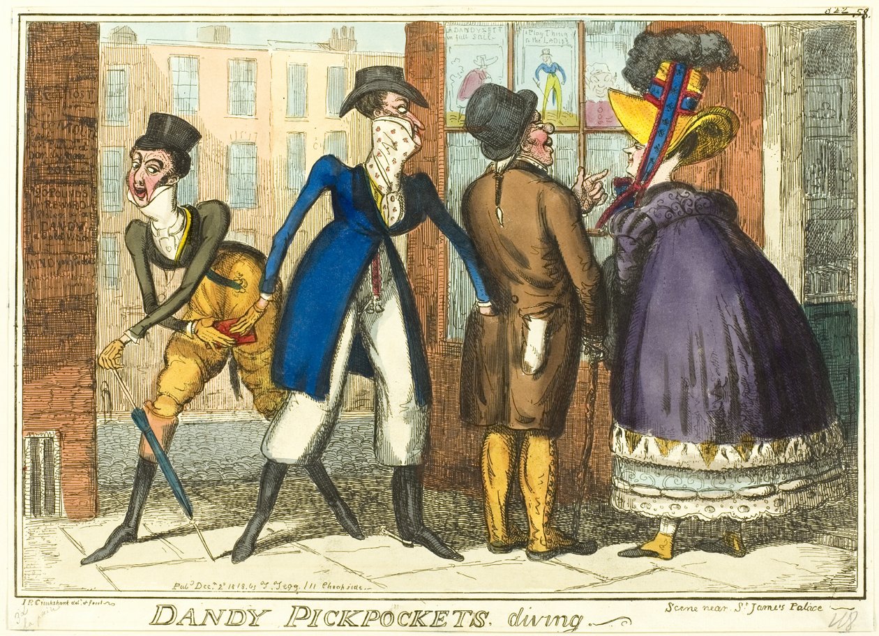 Dandy zsebtolvajok búvárkodás alkotó: Isaac Robert Cruikshank