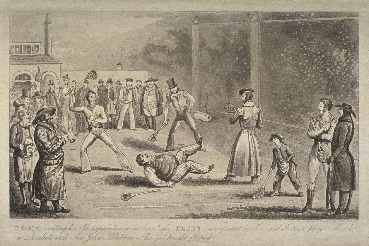 Illusztráció egy jelenetről a Fleet Prisonban, Pierce Egan „Life in London” című művéből, 1820 körül (akvatinta) alkotó: Isaac Robert Cruikshank