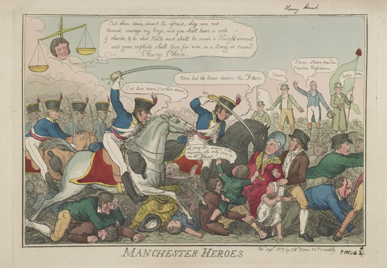 Manchester Heroes, 1819 alkotó: Isaac Robert Cruikshank