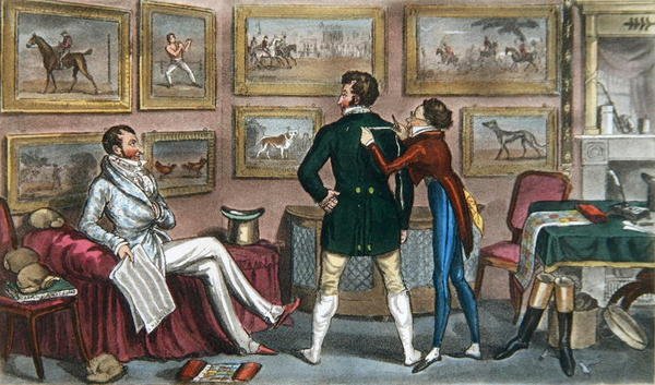 Jerry a "Swell"-re készül, Pierce Egan "Life in London"-jából. alkotó: Isaac Robert and George Cruikshank