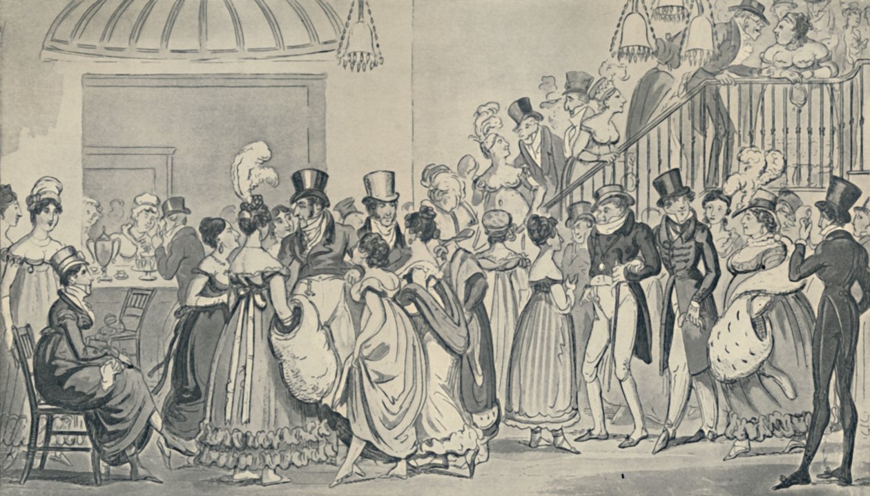 In the Saloon at Covent Garden, 1821, 1920. Művészek: Isaac Robert Cruikshank, George Cruikshank. alkotó: Isaac, Robert and George Cruikshank