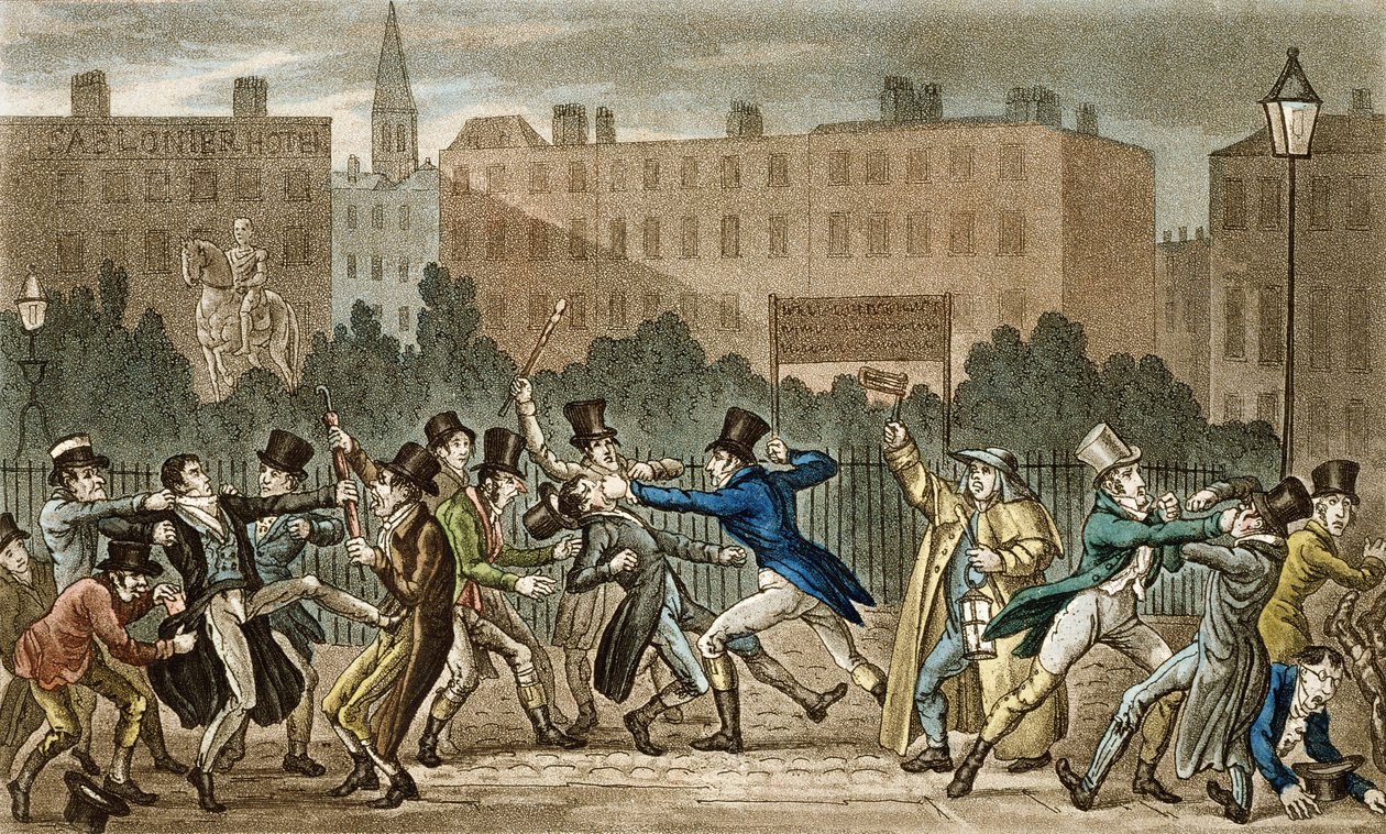 Tom, Jerry és Logic egy éjszakai verekedésben, Pierce Egan (1772-1849) 