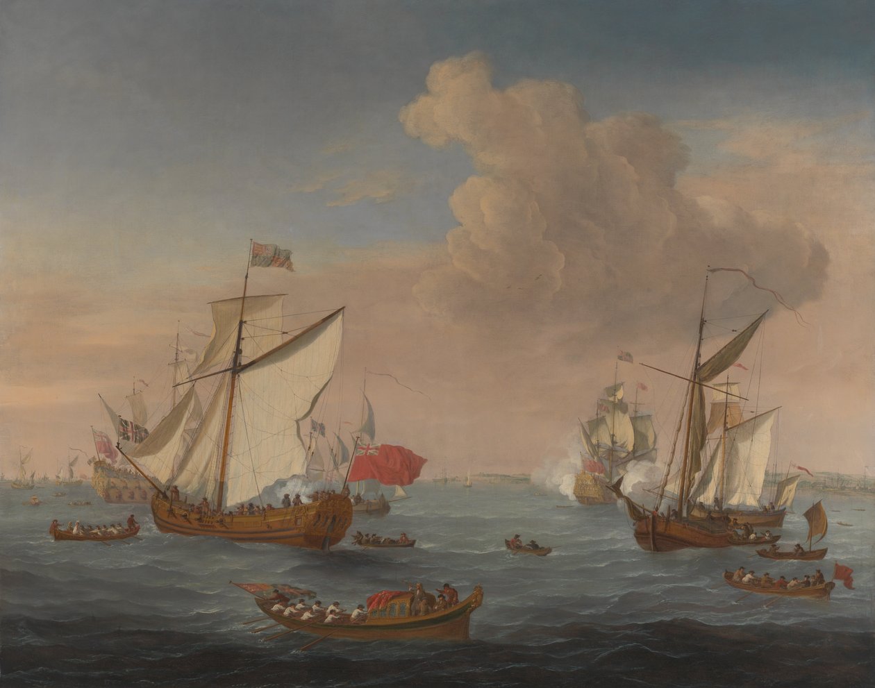 Hajók a Temze torkolatában Sheerness közelében alkotó: Isaac Sailmaker
