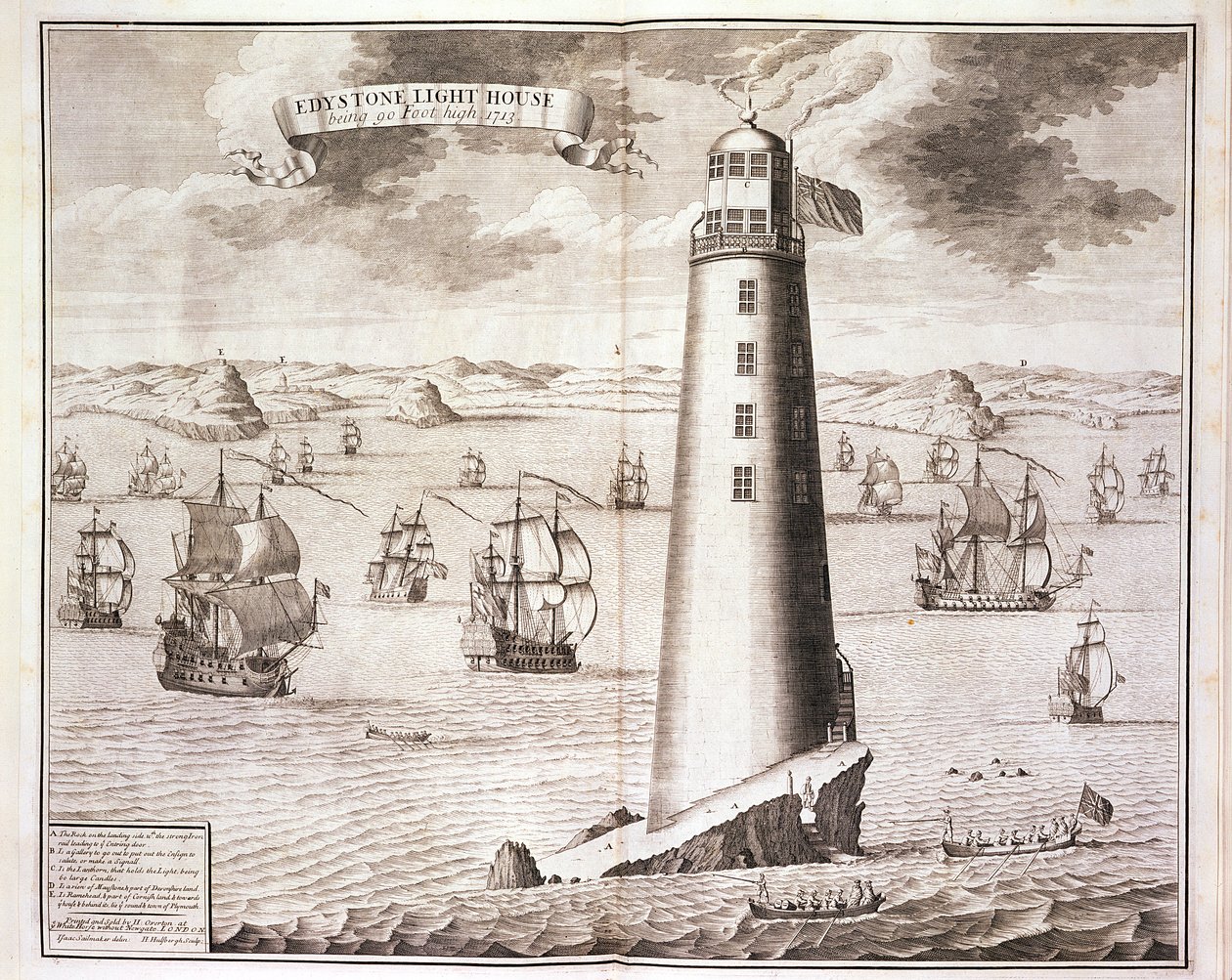 Az Eddystone világítótorony, Hendrick Hulsbergh metszete, 1713 (lásd még: 40669) alkotó: Isaac Sailmaker
