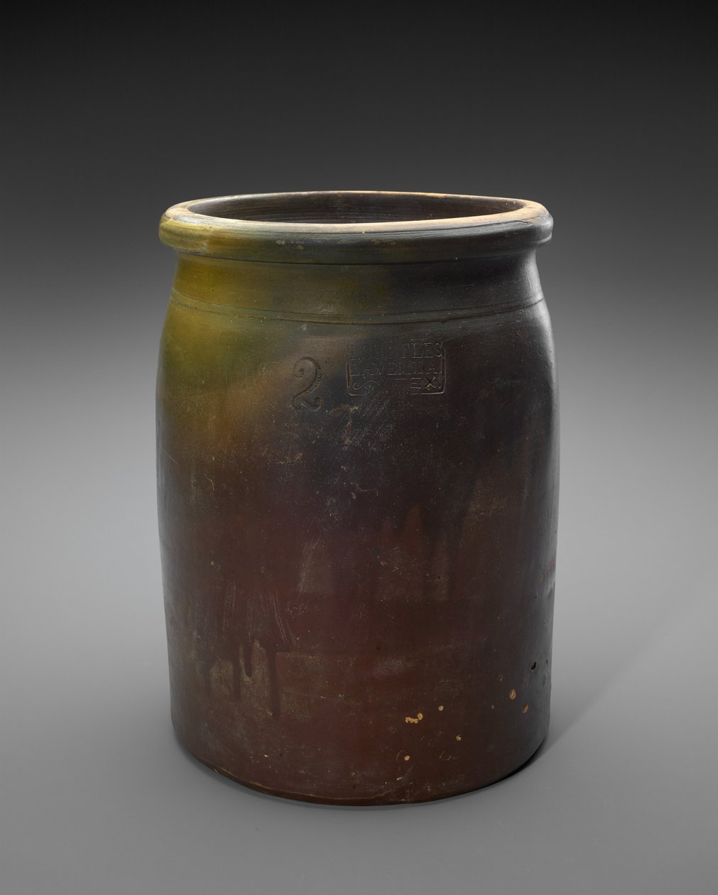 Crock, c. 1873-1882 (csúszómázas kőedény) alkotó: Isaac Suttles Pottery