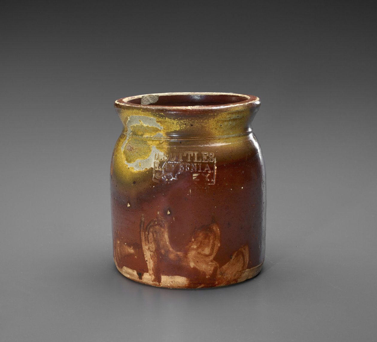 Jar, c. 1873-1882 (csúszómázas kőedény) alkotó: Isaac Suttles Pottery