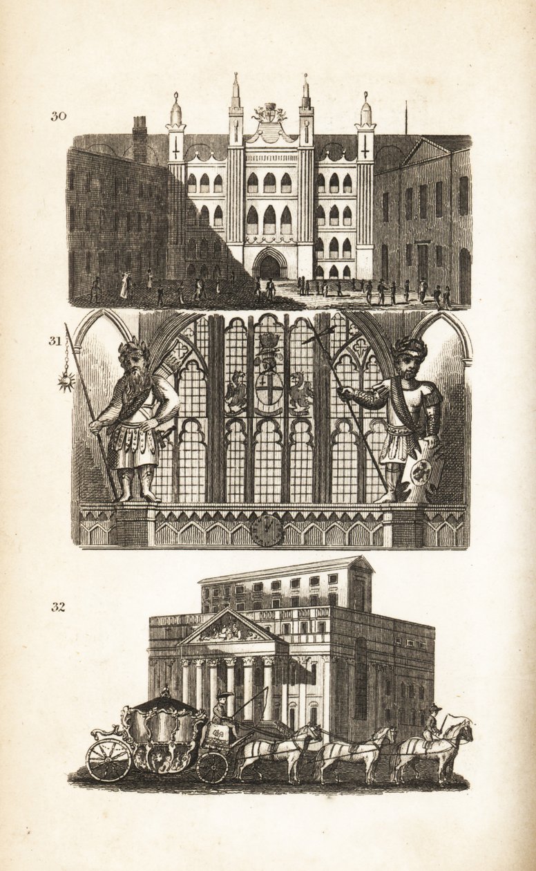London Guildhall, Gog and Magog és a Mansion House alkotó: Isaac Taylor
