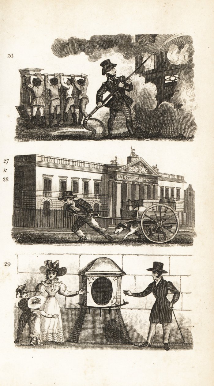 The Fire-Engine, Árurajzolás egy teherautón, East India House és London Stone alkotó: Isaac Taylor