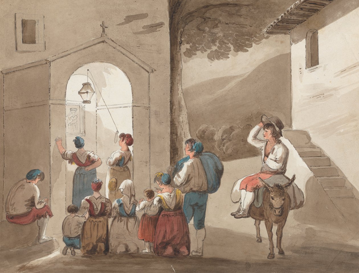 Pinnelli után - Parasztok csoportja templomon kívül alkotó: Isaac Weld