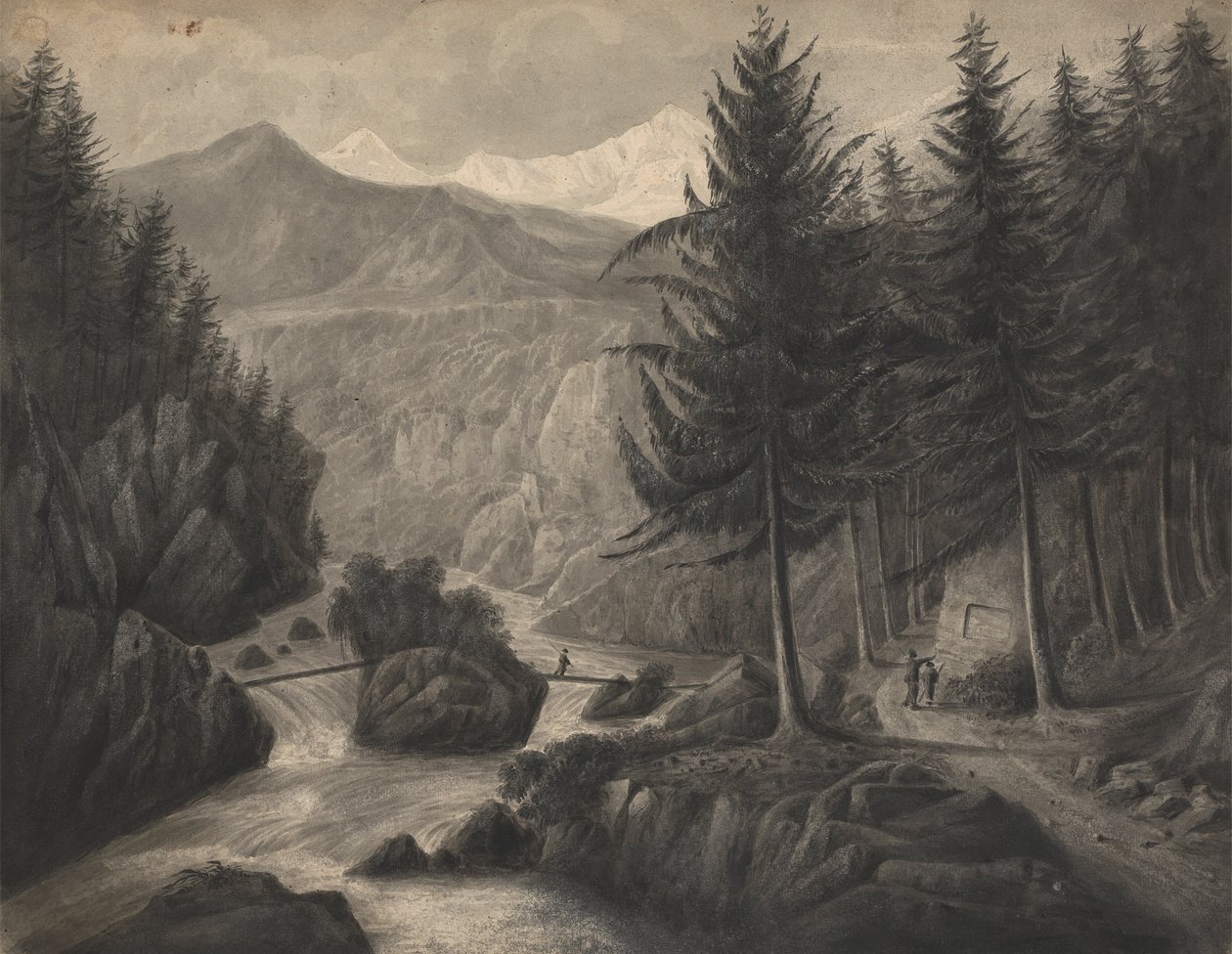 A Zwcilutzen - Interlaken közelében / Bern kanton / A Jungfrau a távolban alkotó: Isaac Weld