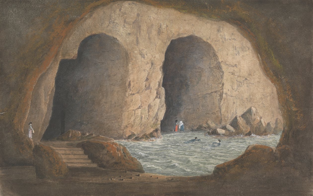 Kilátás a Syrini-barlangokra - Sorrento/Nápolyi-öböl alkotó: Isaac Weld
