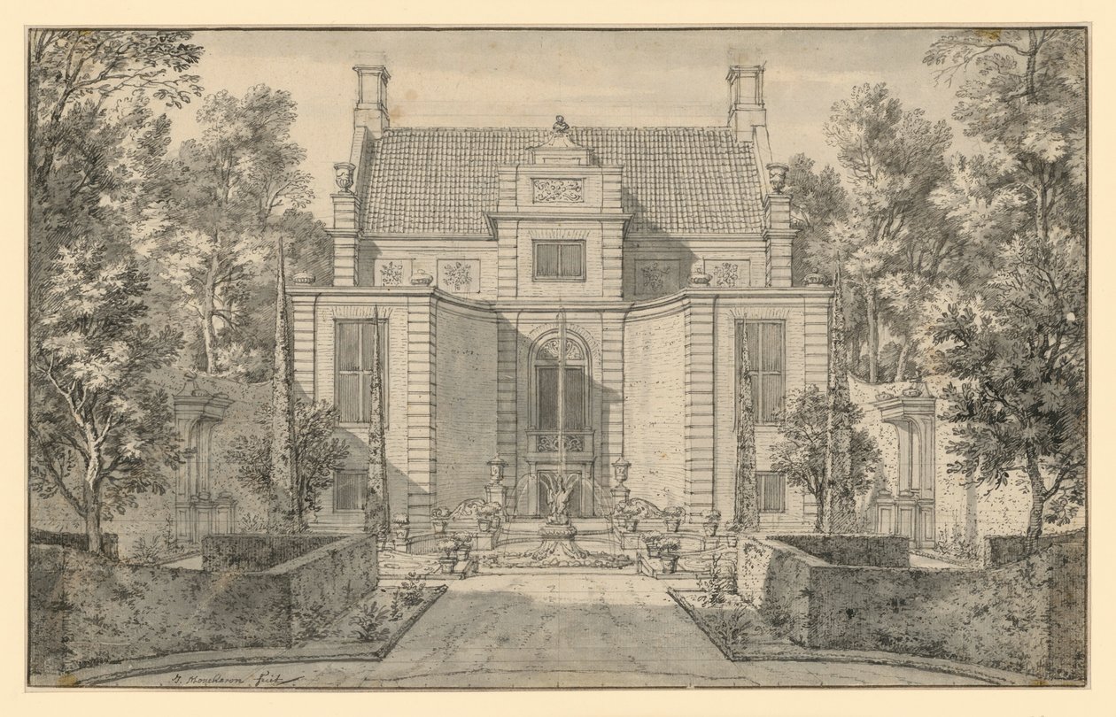 Egy előkelő holland ház kertjének látképe alkotó: Isaac de Moucheron