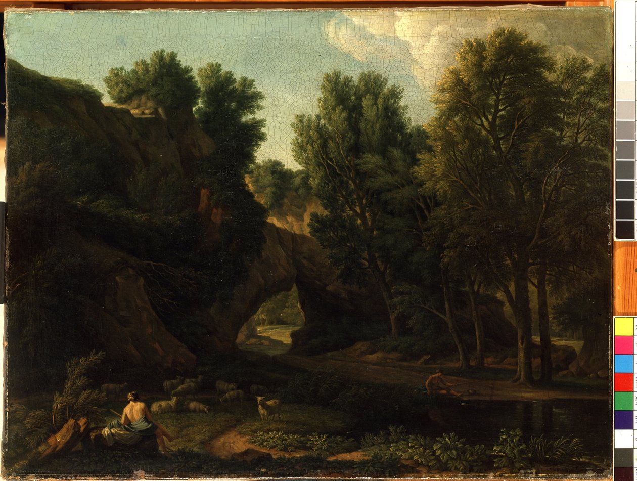 Táj (Tájkép). Isaac de Moucheron festménye alkotó: Isaac de Moucheron