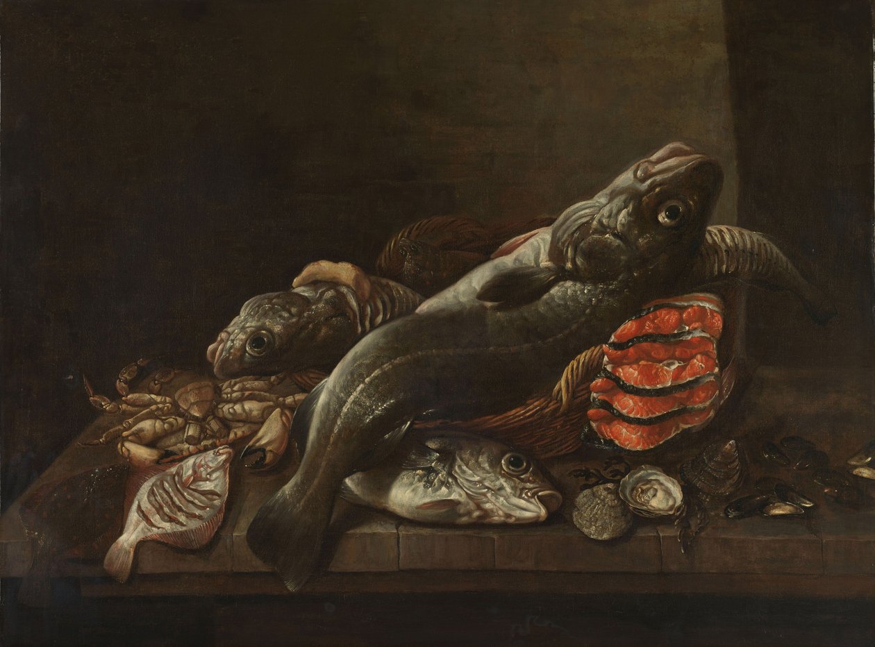 Csendélet halakkal alkotó: Isaac van Duynen