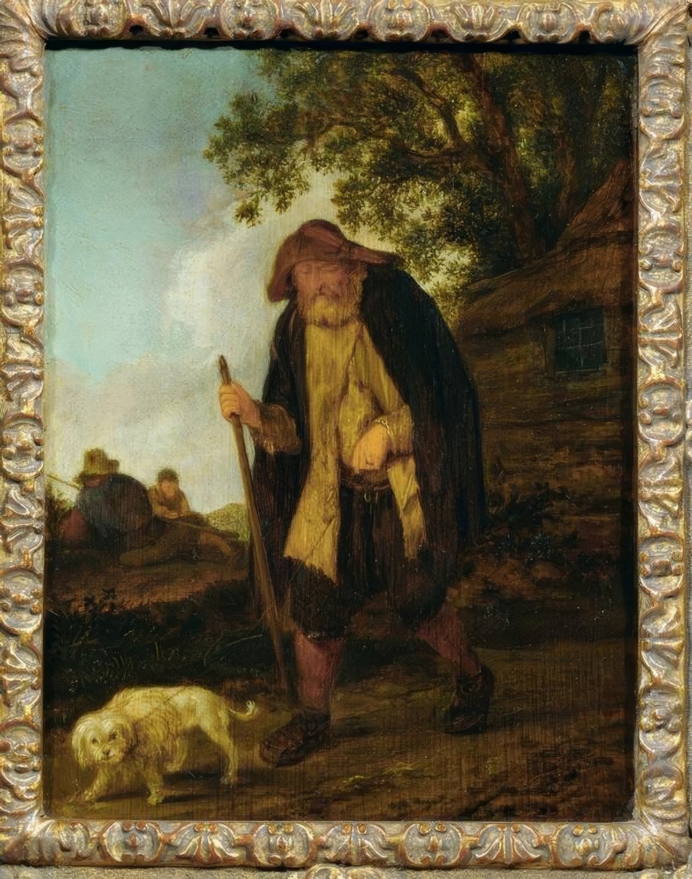 Vak ember kutyával alkotó: Isaac van Ostade
