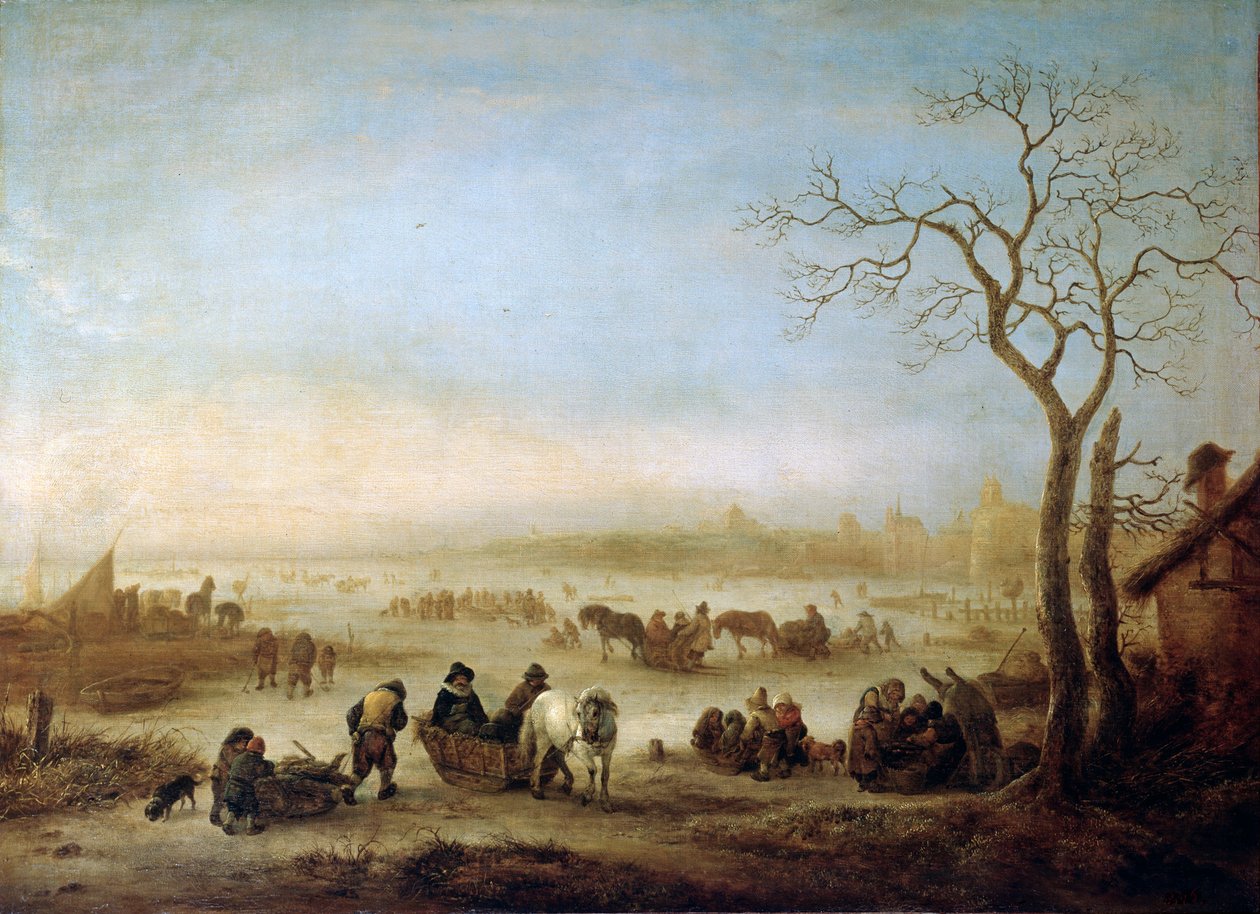Befagyott tó, 1648. alkotó: Isaac van . Ostade