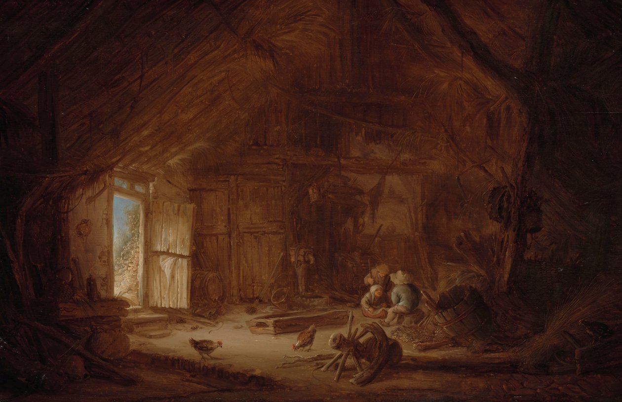 Három gyermekes istálló belseje alkotó: Isaac van Ostade