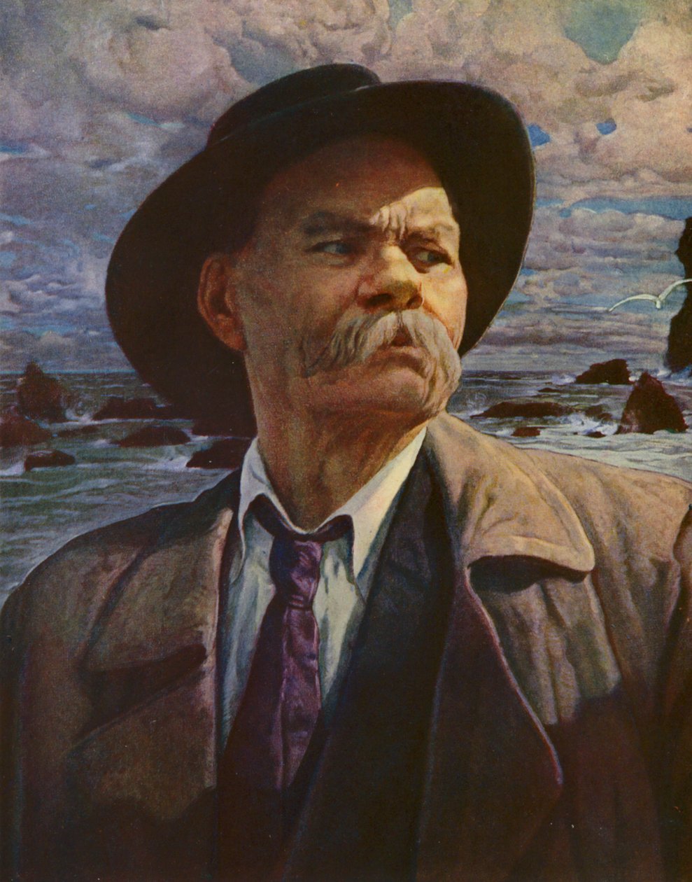 Maxim Gorkij (színes litográfia) alkotó: Isaak Israilevich (after) Brodsky