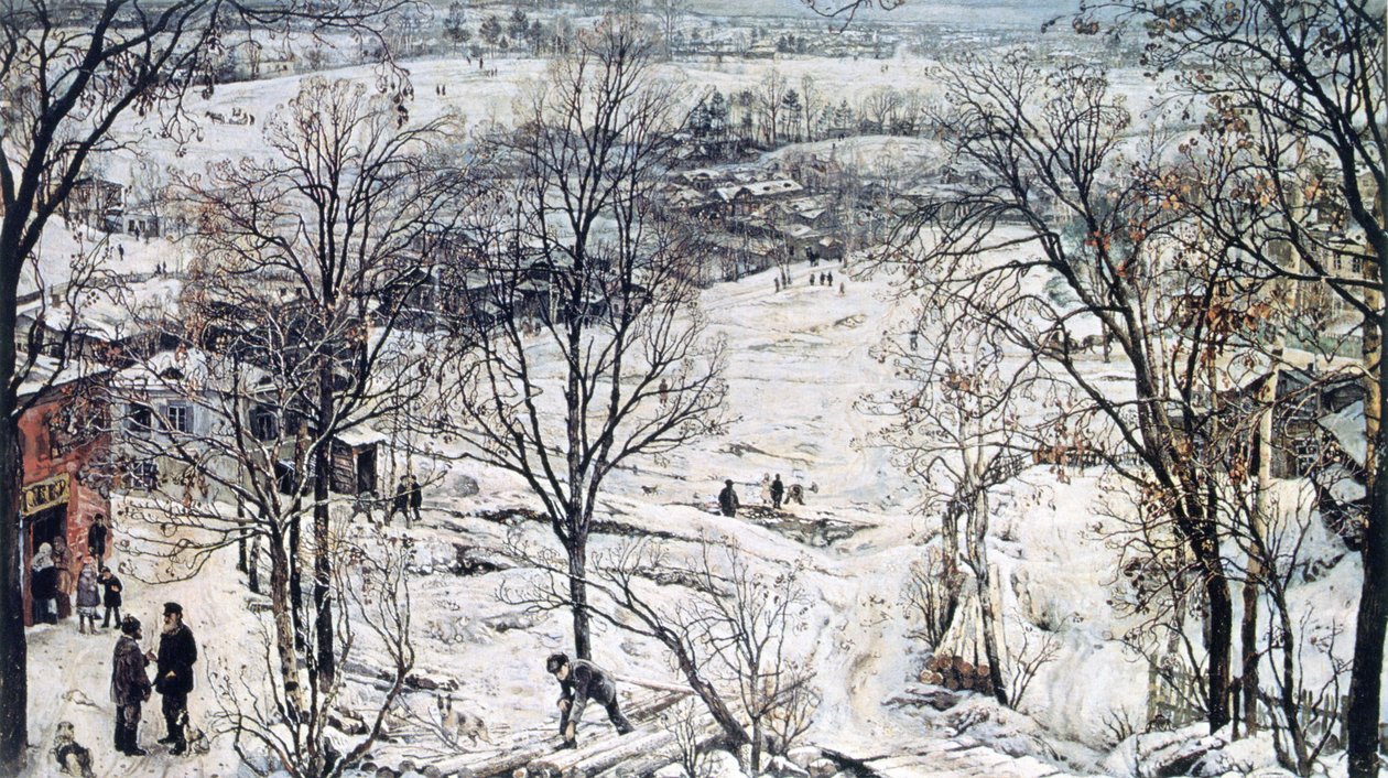 Vidék télen alkotó: Isaak Israilevich Brodsky