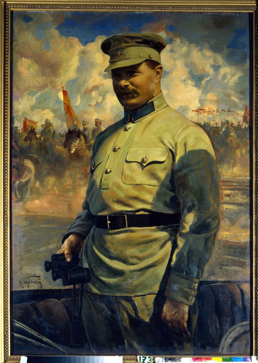 Mihail Vasziljevics Frunze (1885-1925) bolsevik vezető portréja. (M. V. Frunze bolsevik vezető portréja). Isaak Izrailevich Brodsky (Brodsky) (1884-1939) festménye, olaj, vászon alkotó: Isaak Israilevich Brodsky