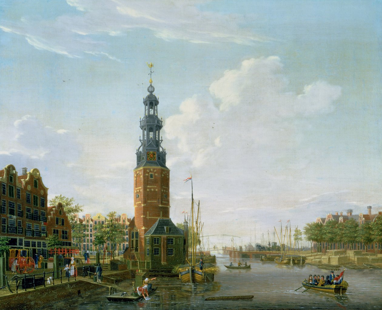Amszterdam kilátása az Oudeschans-parti Montelbaanstorennel, 1777 alkotó: Isaac Ouwater
