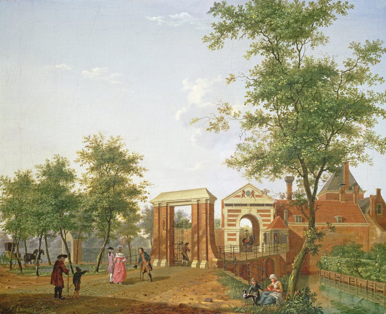 Kilátás a Zylpoortra, Harlem, 1780 alkotó: Isaac Ouwater