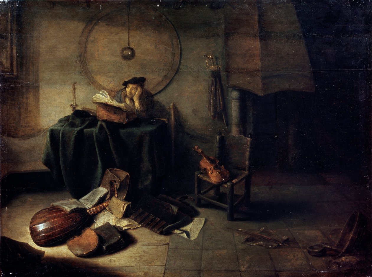 „Melankólia II. Tudós műtermében”, 17. századi holland festmény alkotó: Isaak de Jouderville