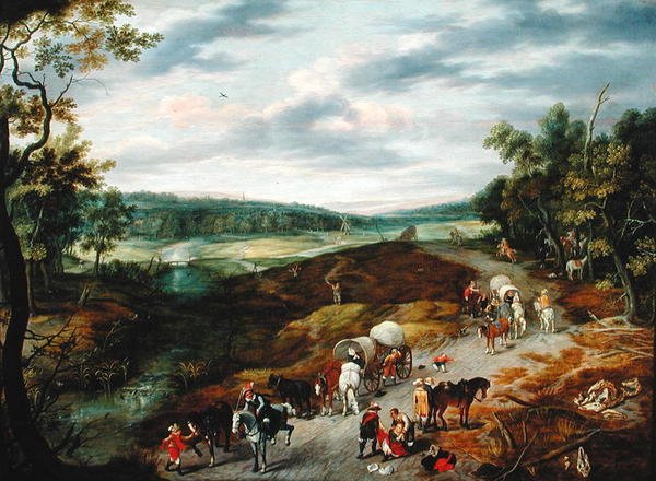 Tolvajok megtámadják az utazók konvoját, 1656 alkotó: Isaak van Oosten