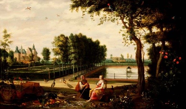 Vertumnus és Pomona (panel) alkotó: Isaak van Oosten