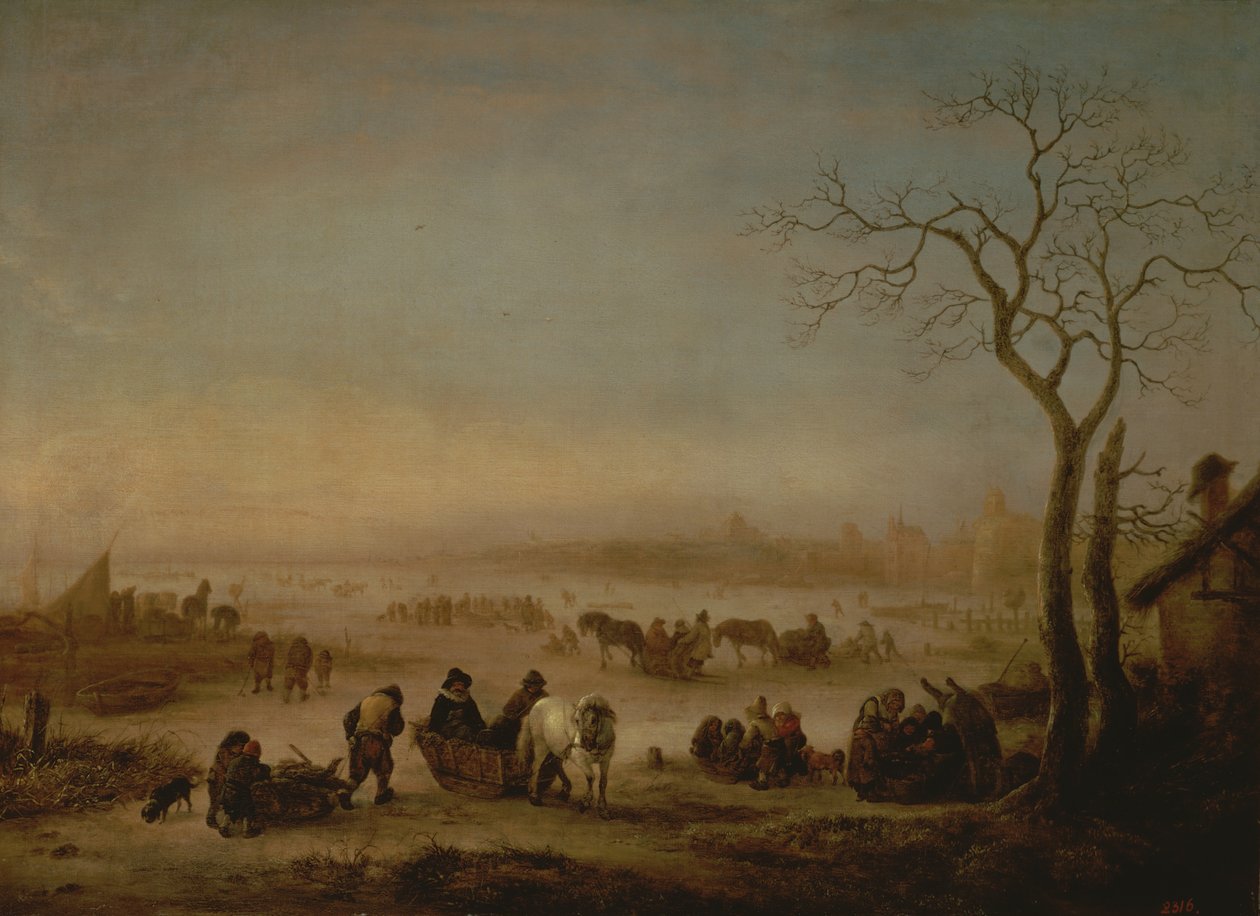 A befagyott tó, 1648 alkotó: Isack van Ostade