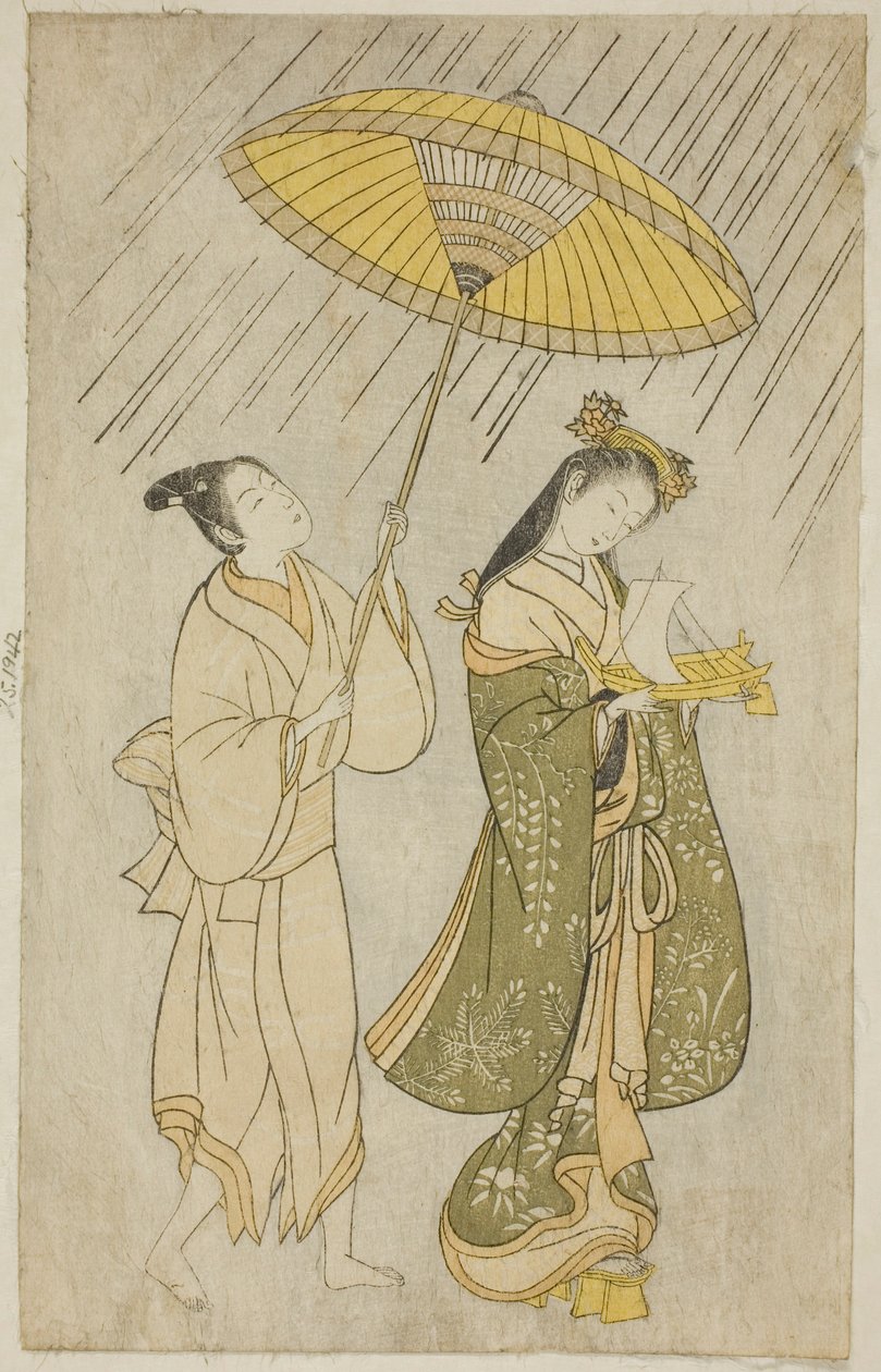 Komachi esőért imádkozó paródiája alkotó: Ishikawa Toyonobu