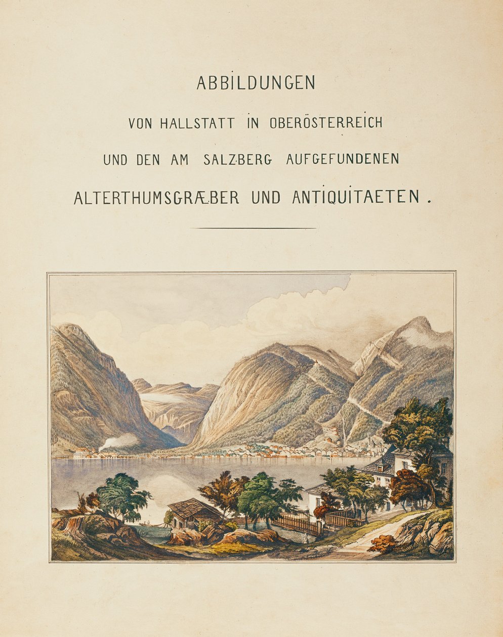 Hallstatti temetkezési hely, ... (akvarell) alkotó: Isidor Engel