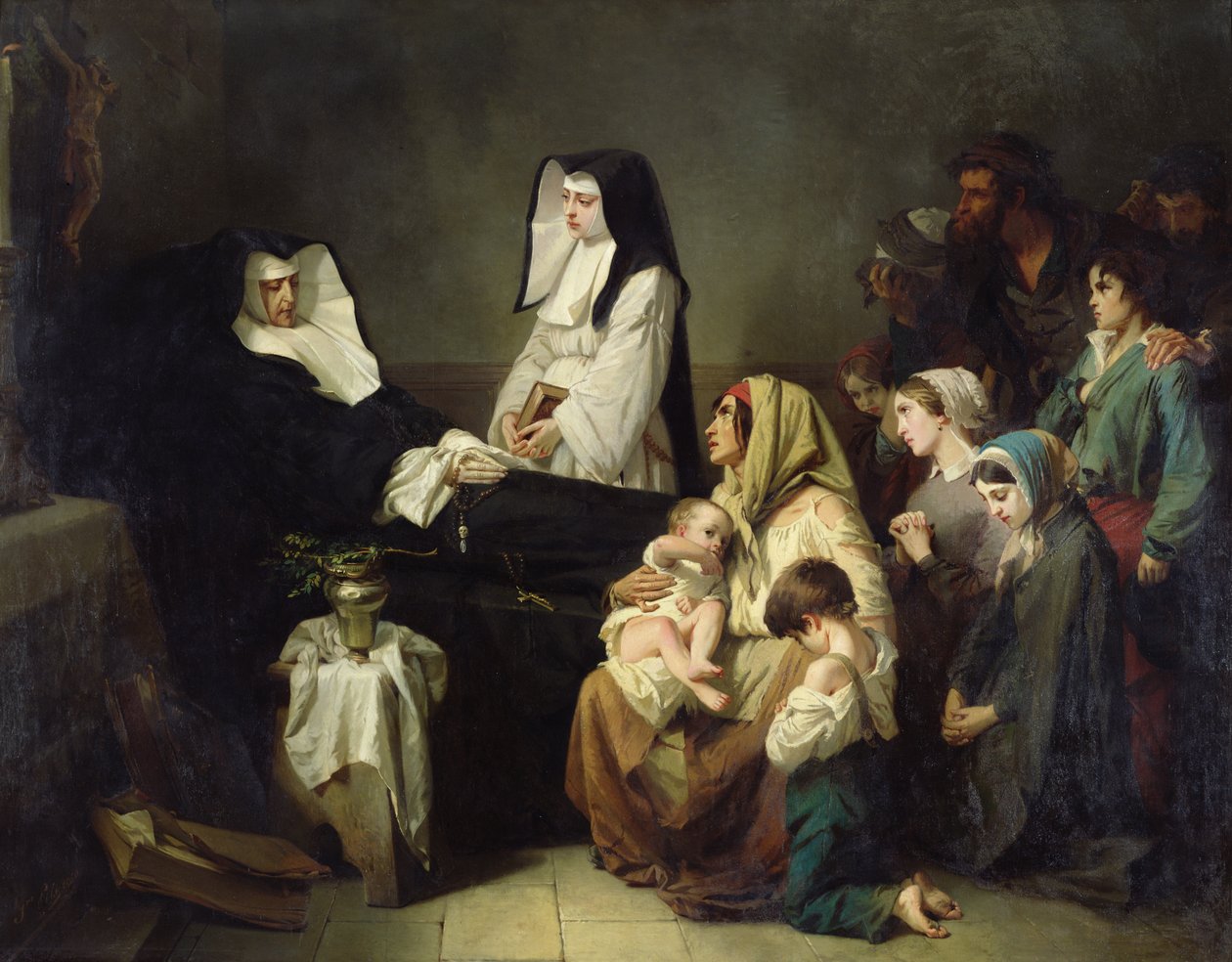 Egy jótékonysági nővér halála, 1850 alkotó: Isidore Pils
