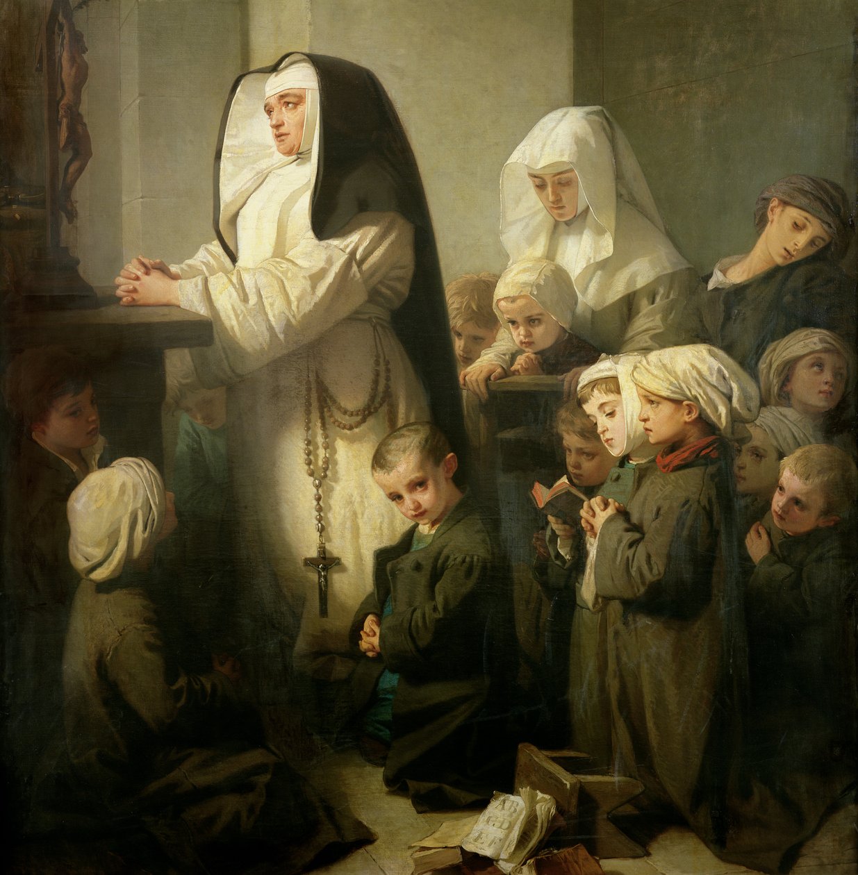 Az ótvarban szenvedő gyermekek imája, 1853 (részlet) alkotó: Isidore Pils