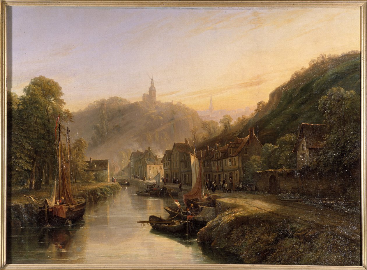 Kilátás a Dinan kikötőre – Isidore Dagnau, kb. 1830 alkotó: Isidore Dagnan