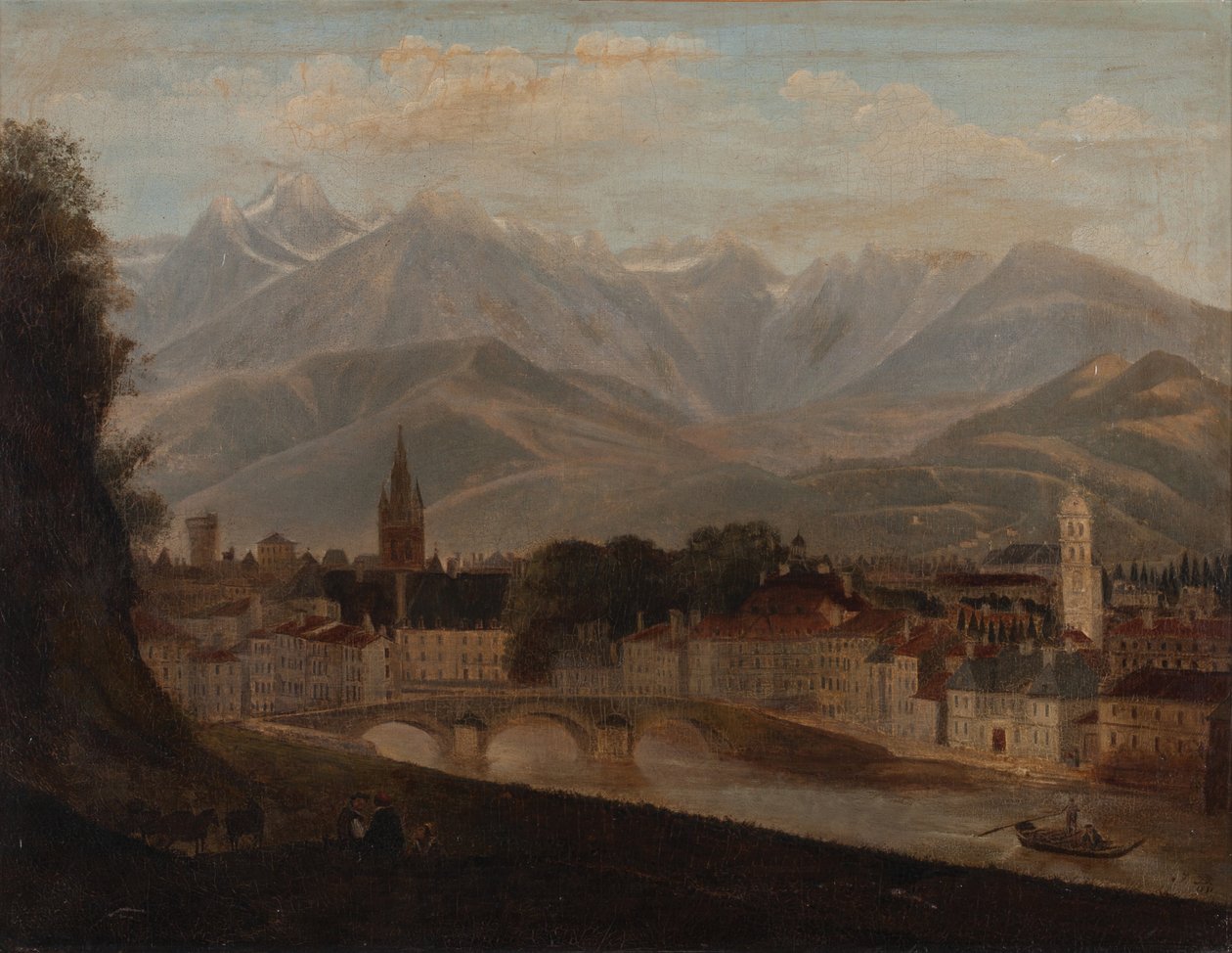 Kilátás Grenoble-ra, a háttérben a Belledonne-hegységre 1831 (olaj, vászon) alkotó: Isidore Dagnan