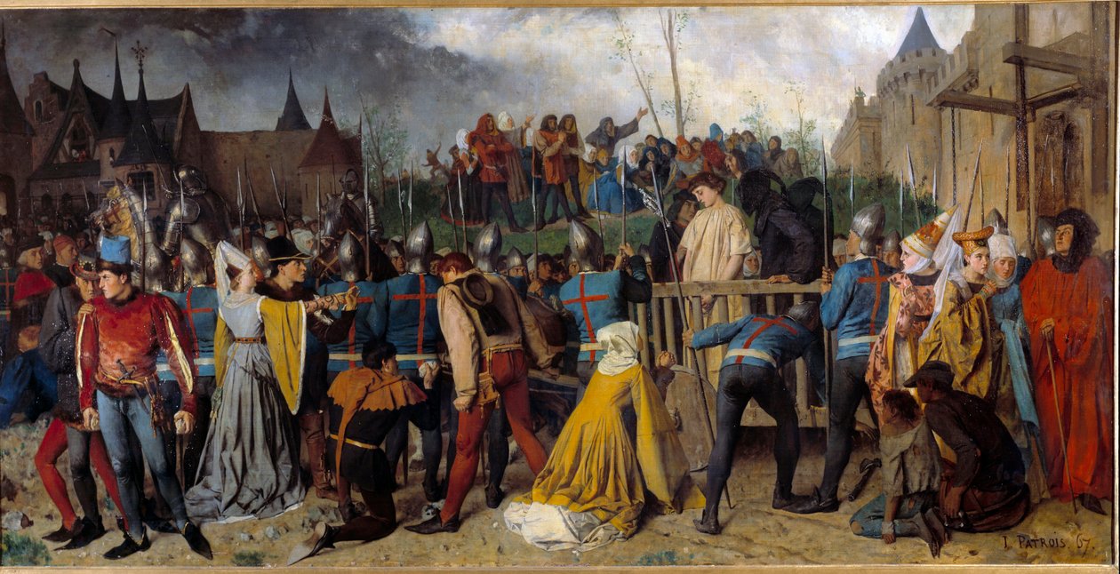 100 éves háború: Jeanne of Arc a henteshez vezetett (1412-1431). Patrois Isidore festménye (1815-1884) Ec. Fr. alkotó: Isidore Patrois