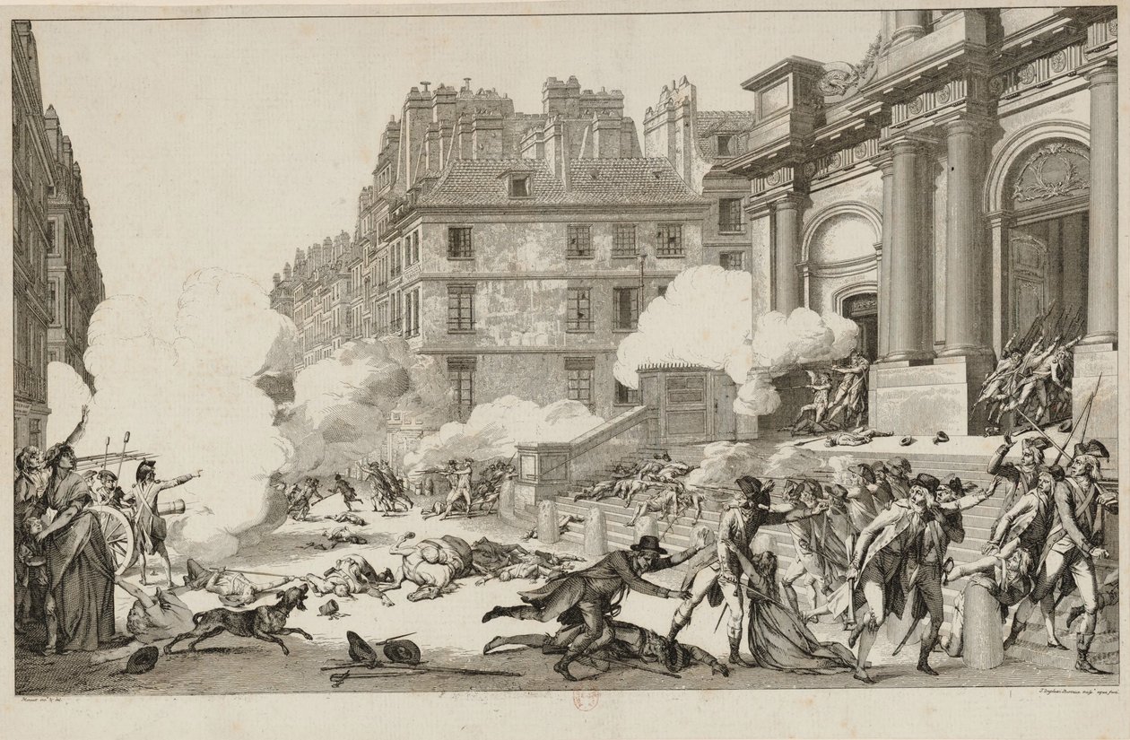 13 Vendémaire. Napóleon Bonaparte a királypárti lázadás leverése... Párizsban, 1797-ben. alkotó: Isidore Stanislas Helman