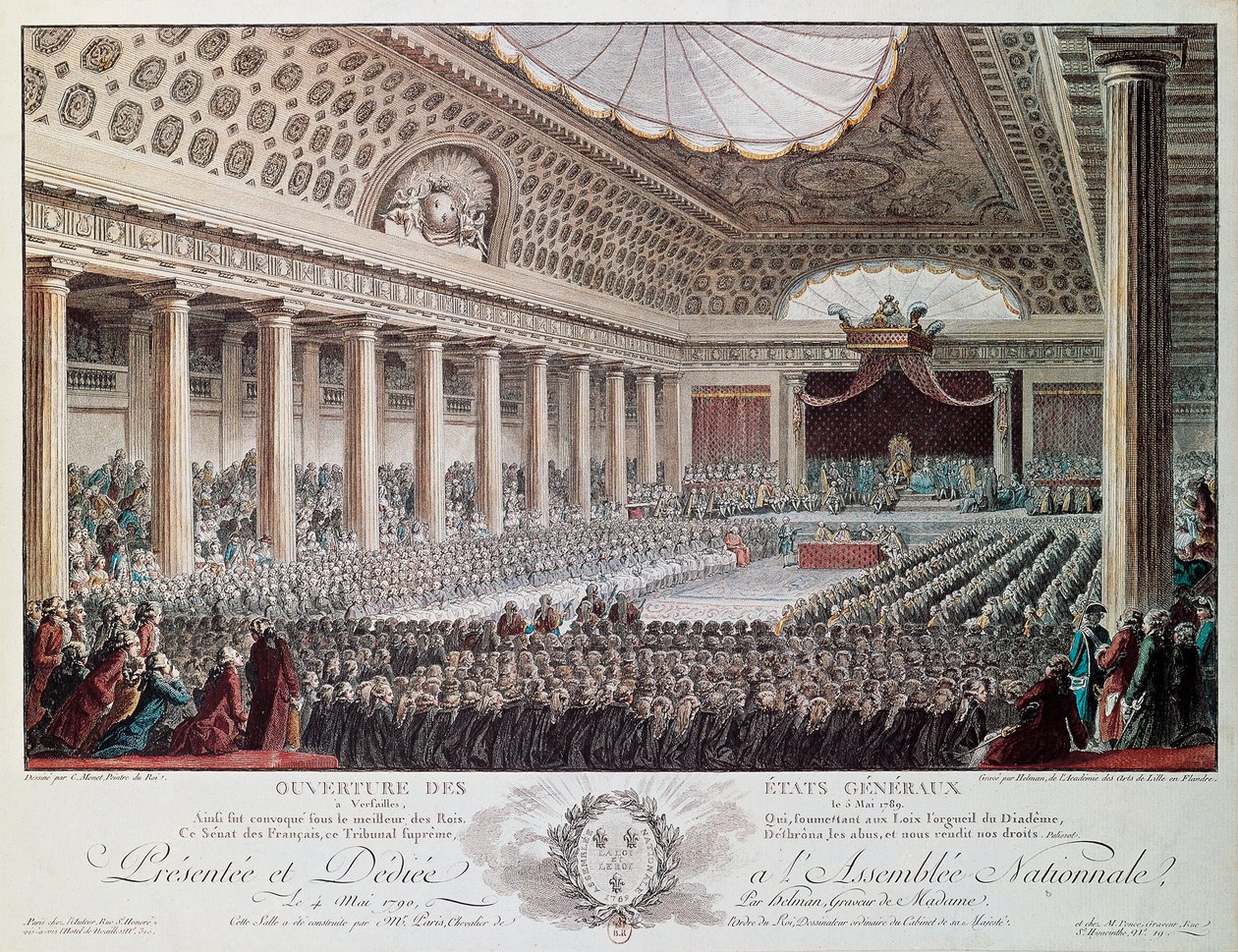 Az államok tábornokának megnyitása Versailles-ban 1789-ben, Helmann metszet, francia forradalom, Franciaország alkotó: Isidore Stanislas Helman