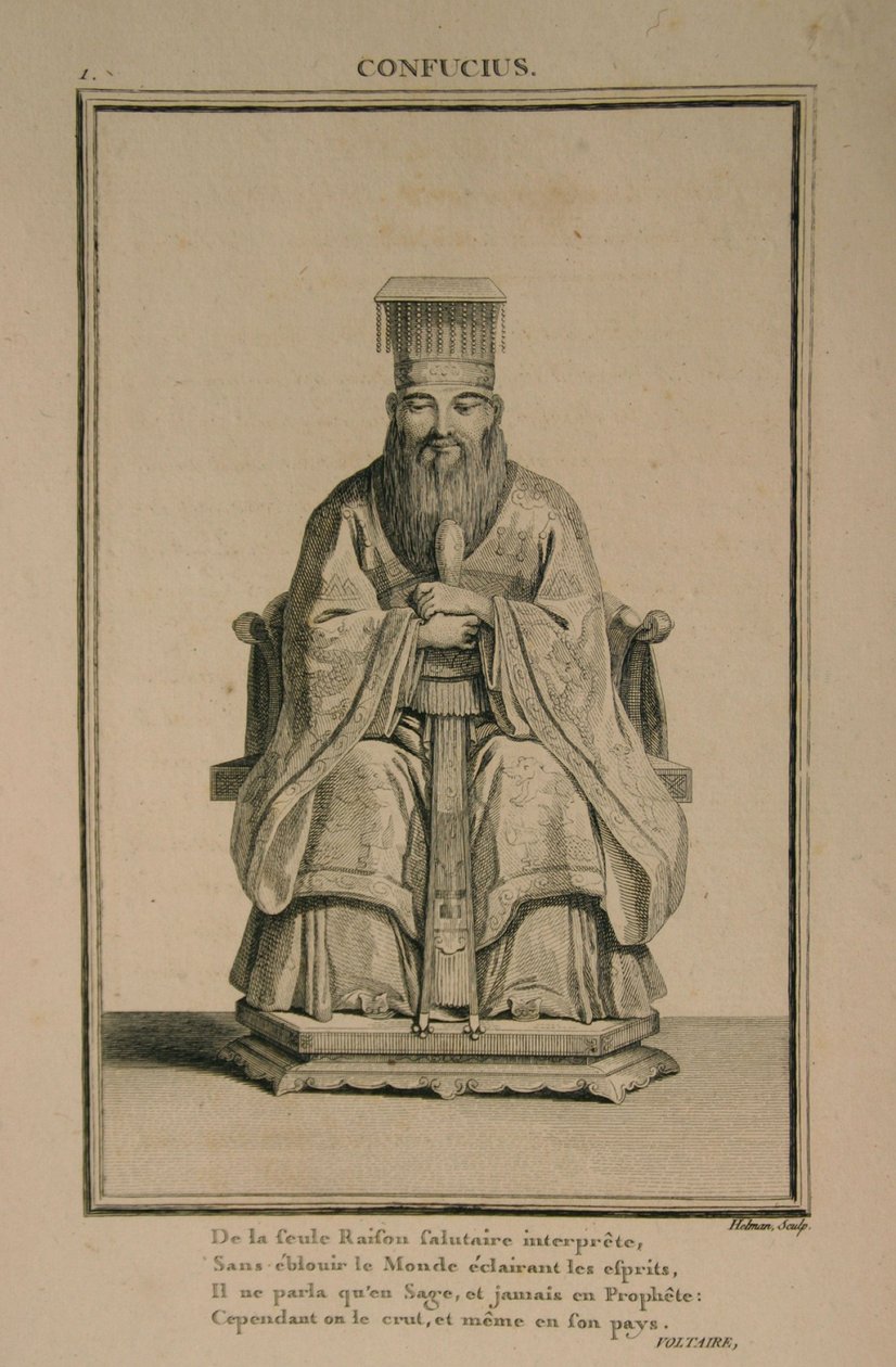 Konfuciusz kínai gondolkodó és társadalomfilozófus portréja, 1788 alkotó: Isidore Stanislas Helman