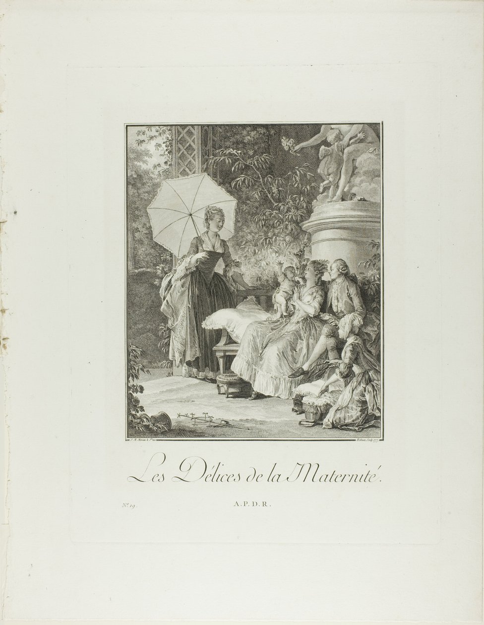 Az anyaság örömei, a Monument du Costume Physique et Moral de la fin du Dix-huitième siècle-ból alkotó: Isidore Stanislas Helman