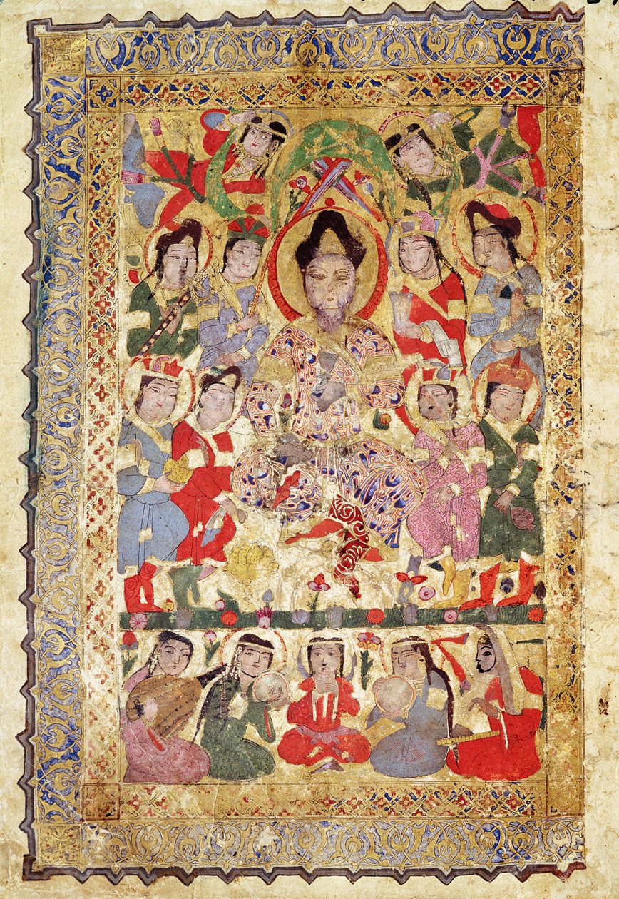 Egy költő-énekes, zenészek és énekesek, a "Livre des Chansons"-ból, 1219 alkotó: Islamic School