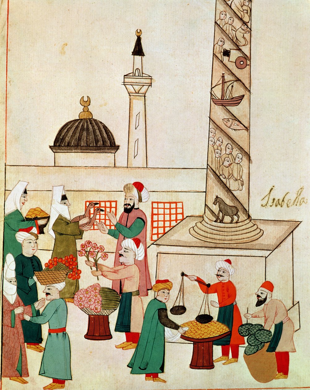 Ms 1671 Egy bazár Isztambulban, 1580 körül alkotó: Islamic School