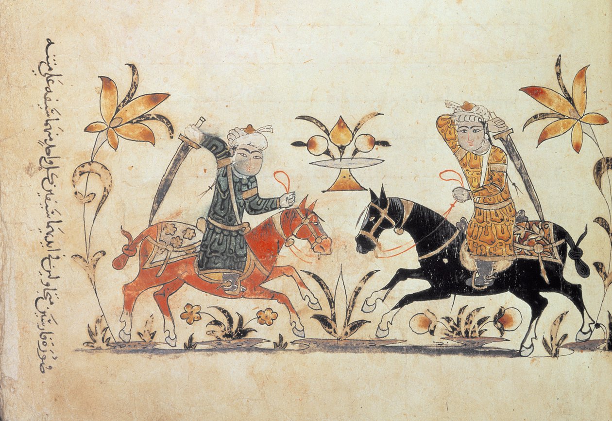 Add hozzá az 1886 f.135-ös lovassági rohamot a „Nihayat al-Sul”-tól („A Manual of Horsemanship and Military Practice”) alkotó: Islamic School